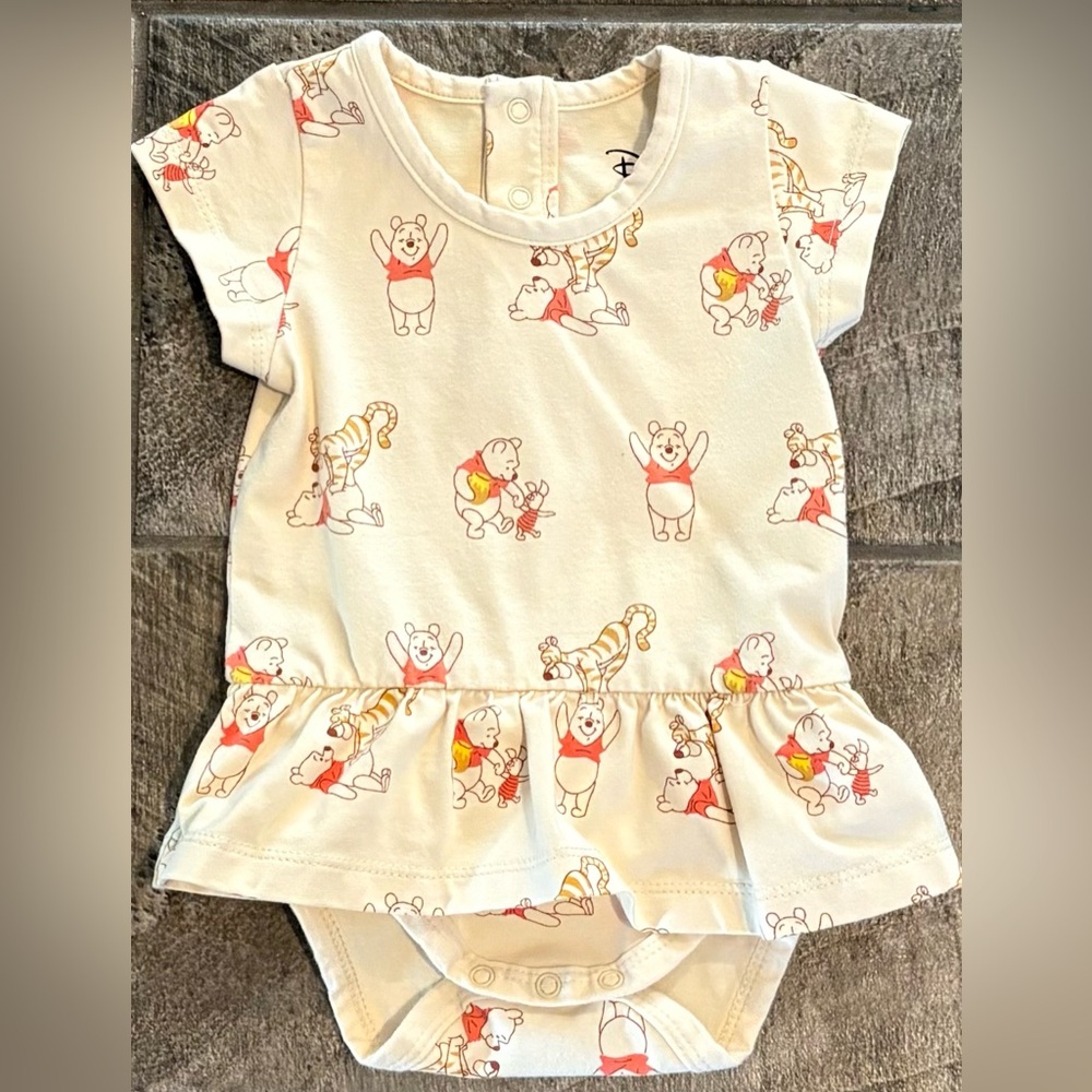 Monica+Andy Organic Cotton Pooh Bear Dress Bodysuit